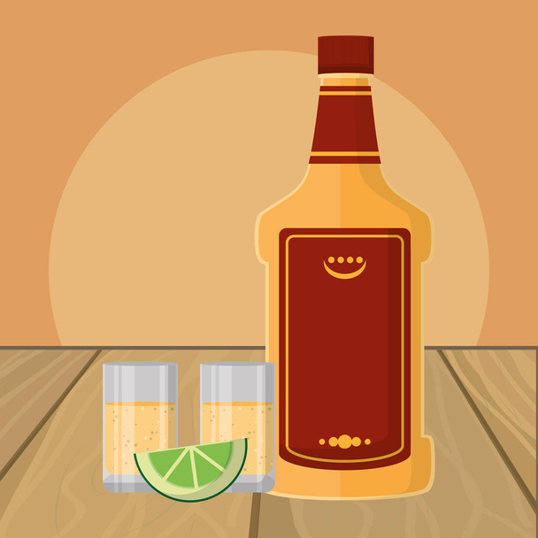 alcoholic drink cartoon - Vector, Image