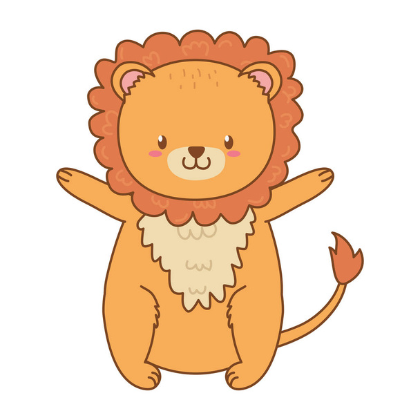 cute lion woodland character - Vector, Image
