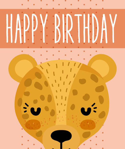 Joyeux anniversaire carte animale mignonne
 - Vecteur, image