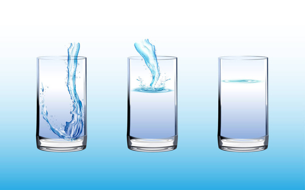 beber agua en el vaso
 - Vector, imagen