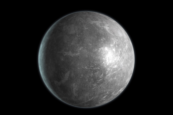 Planeta Mercurio aislado sobre fondo negro. Renderizado 3D
 - Foto, imagen