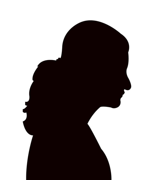 a woman head silhouette vector - Vector, Image