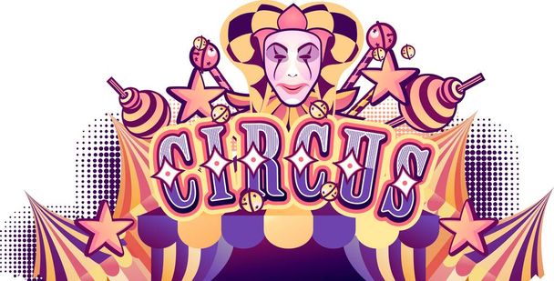 circus retro poster badge - Vektör, Görsel