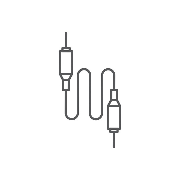 Jack Kablo vektör simgesi, beyaz arka plan üzerinde yalıtılmış - Vektör, Görsel