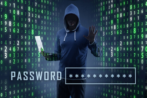 Hacker in digital security concept - Photo, Image