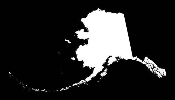 Carte Alaska, état des États-Unis. Carte de silhouette solide de la région rurale. Illustration vectorielle plate simple
 - Vecteur, image
