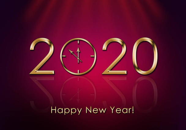 Šťastný nový rok 2020. Nové roční hodiny - Fotografie, Obrázek