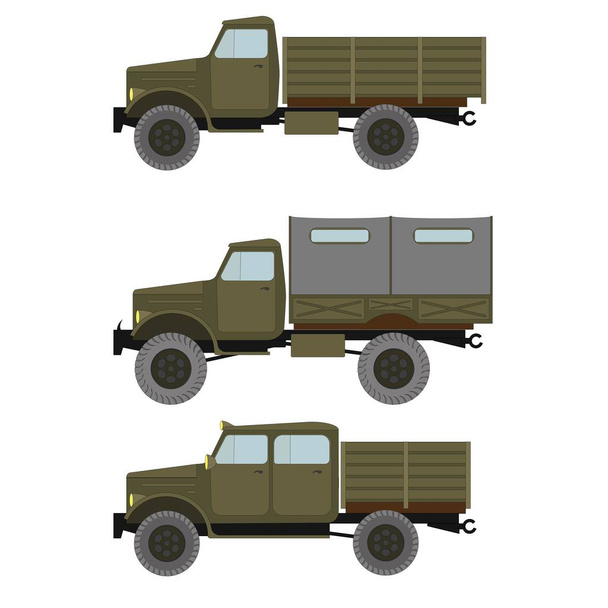 Army trucks set - Vektor, Bild