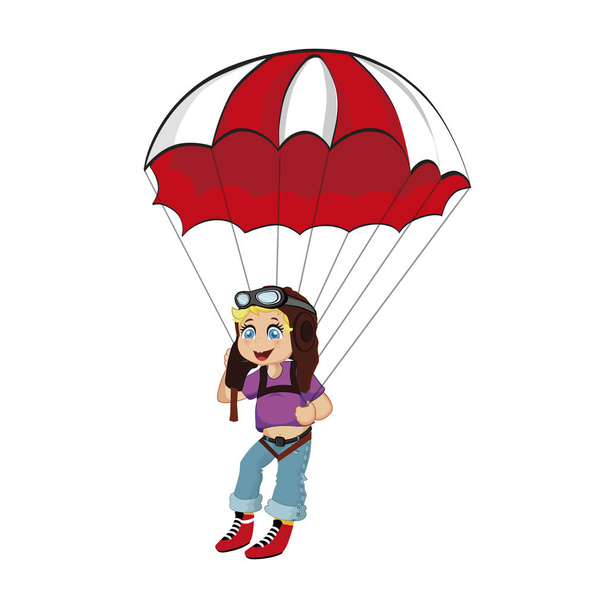 Gleitschirmflieger Junge mit Pilotenhut und Brille, Fallschirmspringer - Foto, Bild
