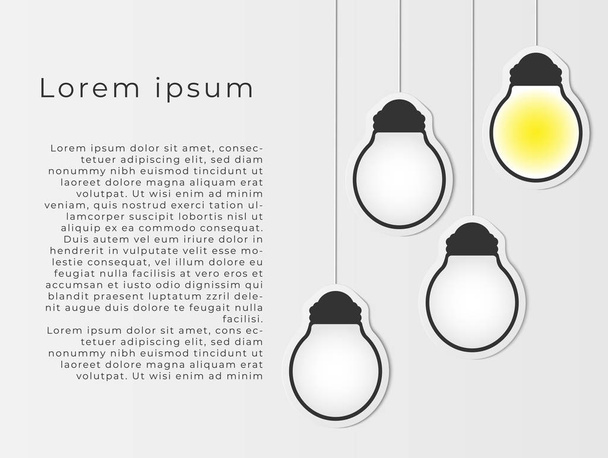 Geschäftliche Kreativität Inspiration und Ideen Konzepte mit lightbul - Vektor, Bild