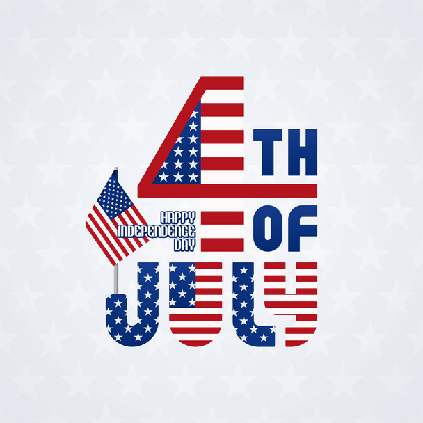 Fourth of July typographic lettering - Vector, Image