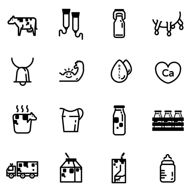 Conjunto de iconos de leche - vector
 - Vector, Imagen