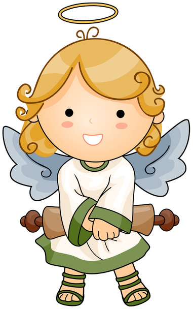 Ангел со свитком
 - Вектор,изображение