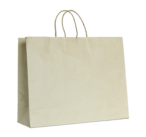 Brown paper bag isolated on white with clipping path - Photo, Image