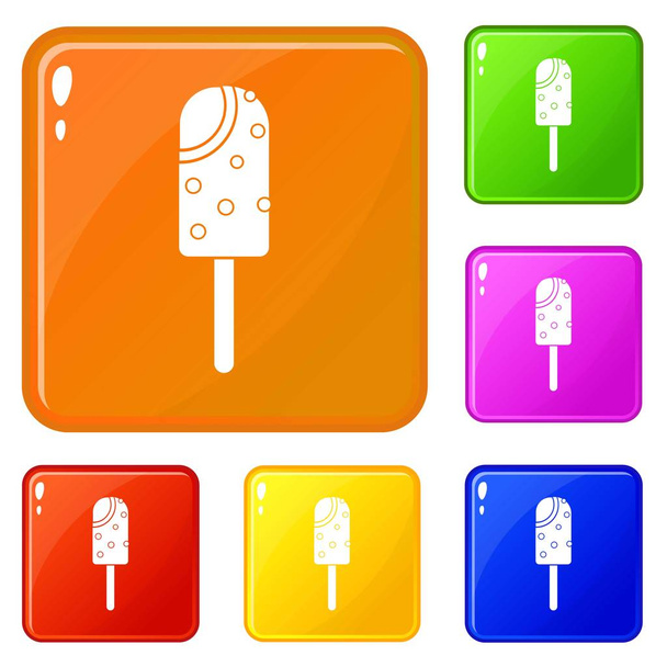 Ice cream icons set vector color - Vektori, kuva