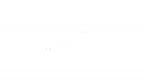 Μαύρη μπριζόλα χρώμα εικονίδιο γραμμή σε λευκό φόντο. κίνηση γραφικού κινουμένων σχεδίων 4K βίντεο - Πλάνα, βίντεο