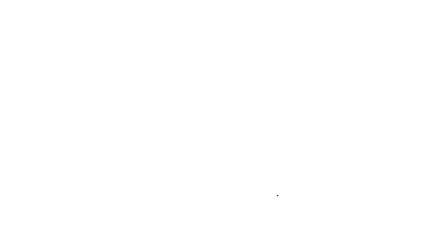 schwarz gekreuzte Gabel und Spachtelstrich-Symbol auf weißem Hintergrund. Grill Gabel und Spachtel Zeichen. Grill und Grillgeräte. 4k Video Motion Graphic Animation - Filmmaterial, Video