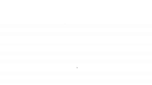 Beyaz arka plan üzerinde waffle koni çizgi simgesi siyah Dondurma. Tatlı bir sembol. 4k Video hareket grafik animasyon - Video, Çekim