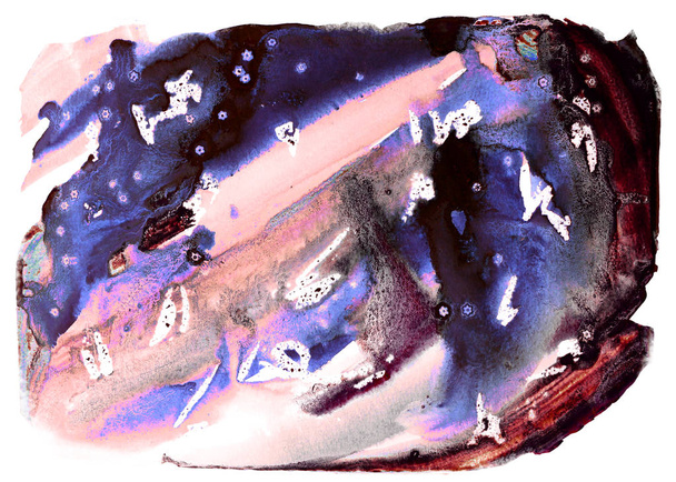Aquarel abstract duik achtergrond soortgelijke hand getekende schilderij geïsoleerd op wit. Abstract schilderij, kan worden gebruikt als een trendy achtergrond voor wallpapers, posters, kaarten, uitnodigingen, websites - Foto, afbeelding