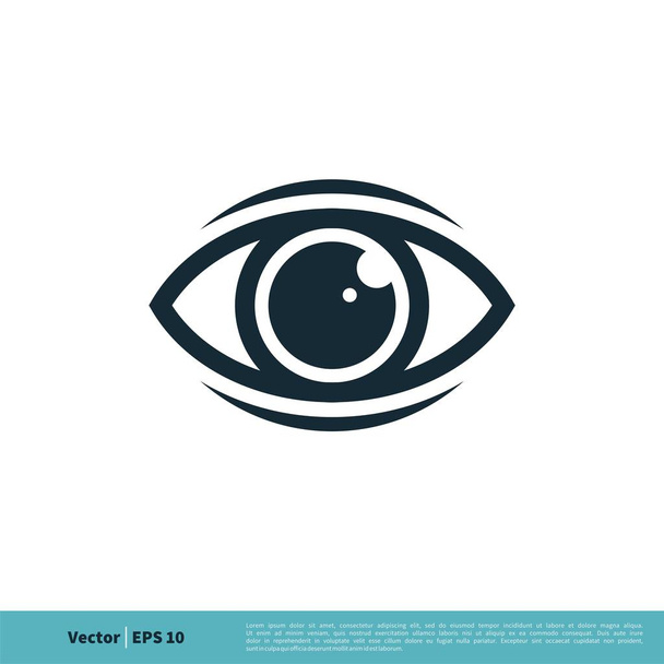 eye simple Vektor-Symbol isoliert auf weißem Hintergrund    - Vektor, Bild