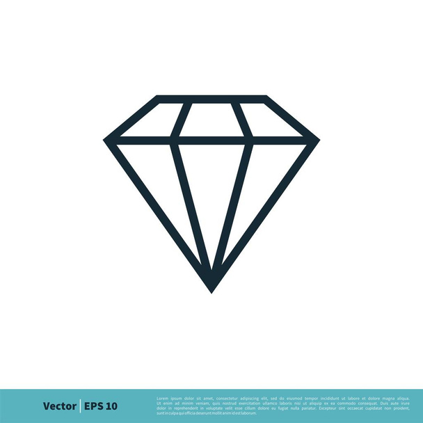 Diamantlinie einfaches Vektorsymbol isoliert auf weißem Hintergrund    - Vektor, Bild