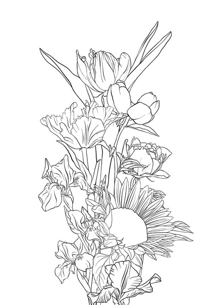 vector dibujo flores
 - Vector, imagen