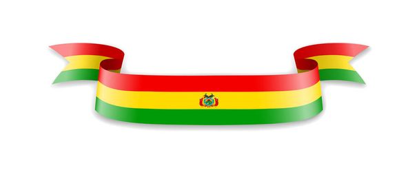 Boliwia flaga w postaci wstążki fali. - Wektor, obraz