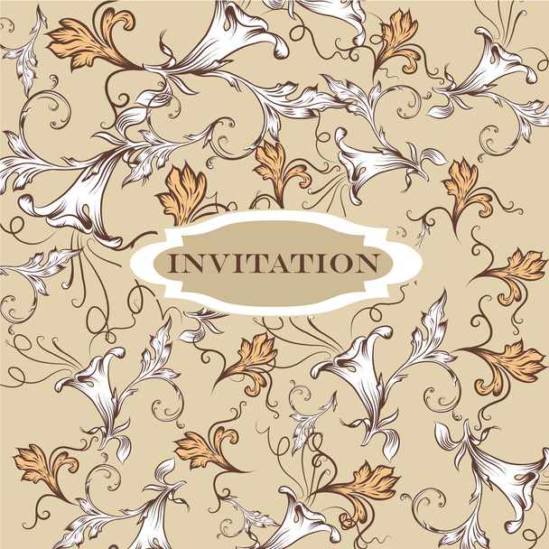 Elegant invitation card with vintage ornament - Vektor, Bild