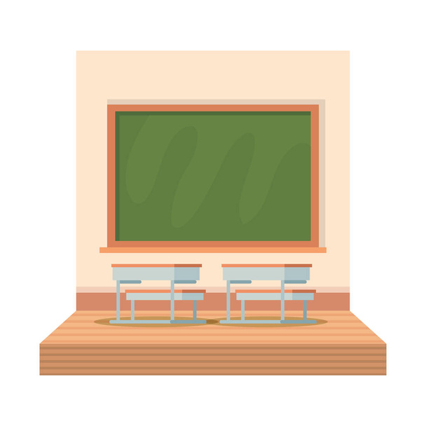школьный класс со сценой на доске
 - Вектор,изображение