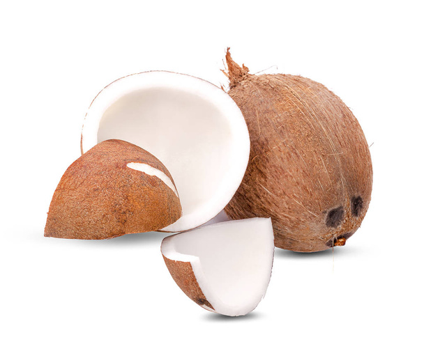 valkoisella pohjalla eristetyt kookospähkinät - Valokuva, kuva