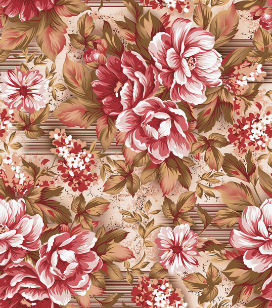 naadloze Vintage bloemen patroon digitale achtergrond - Foto, afbeelding