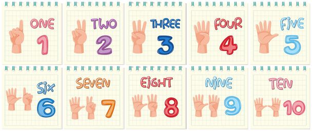 Set di gesti della mano numero
 - Vettoriali, immagini
