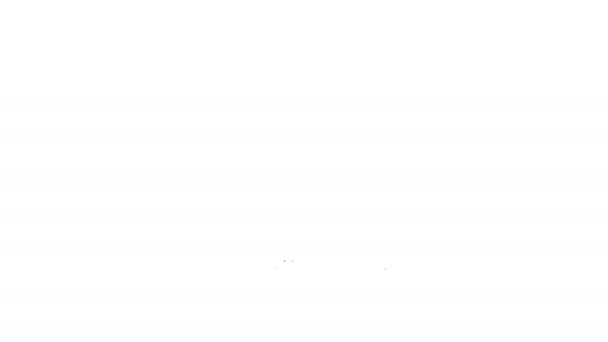 Fekete óvszerek biztonságos szex vonal ikon fehér háttérben. Biztonságos szerelem szimbóluma. Fogamzásgátló módszer a férfi. 4k Video Motion grafikus animáció - Felvétel, videó