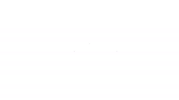 Fekete szilikon labda gag a bőr övvonal ikon fehér háttér. Fétis tartozék. Szex játék a férfiak és a nó. 4k Video Motion grafikus animáció - Felvétel, videó