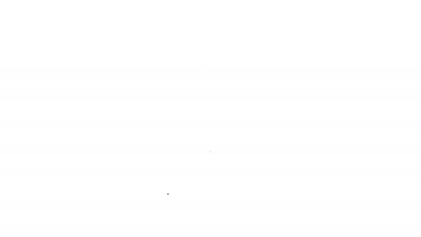 schwarzes Analplug Line Symbol auf weißem Hintergrund. Butt-Plug-Zeichen. Fetisch-Accessoire. Sexspielzeug für Männer und Frauen. 4k Video Motion Graphic Animation - Filmmaterial, Video