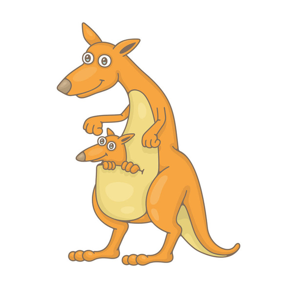 Kangaroo. geïsoleerd op witte achtergrond - Vector, afbeelding
