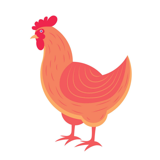 niedliche Henne stehende Vektor-Illustration - Vektor, Bild