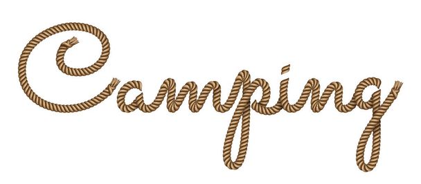 Corda disegnata a mano lettering Campeggio
 - Vettoriali, immagini