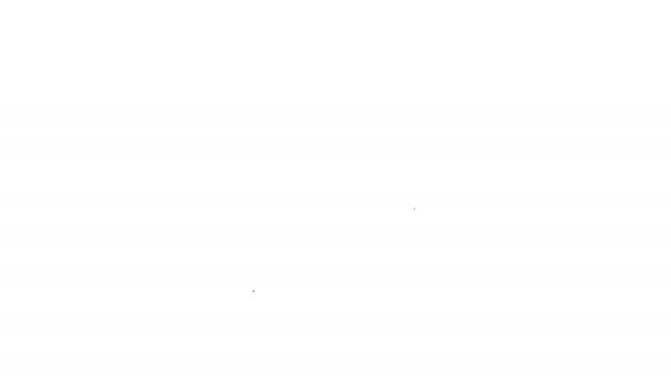 schwarzes Ofenhandschuhlinien-Symbol auf weißem Hintergrund. Küche Topflappen Zeichen. Kochhandschuh. 4k Video Motion Graphic Animation - Filmmaterial, Video