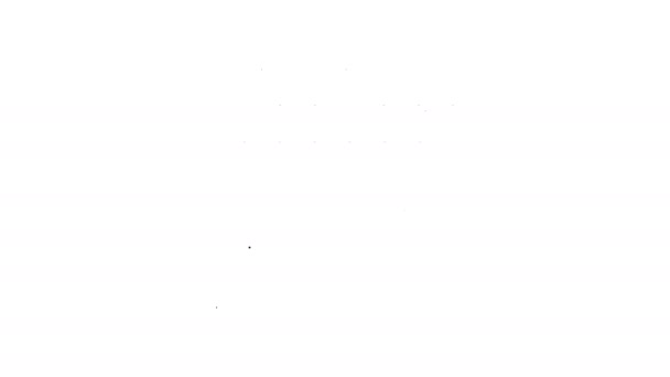 schwarzes Barbecue-Einkaufsgebäude oder Markthändler-Liniensymbol auf weißem Hintergrund. Grillparty. Ladenbau. 4k Video Motion Graphic Animation - Filmmaterial, Video