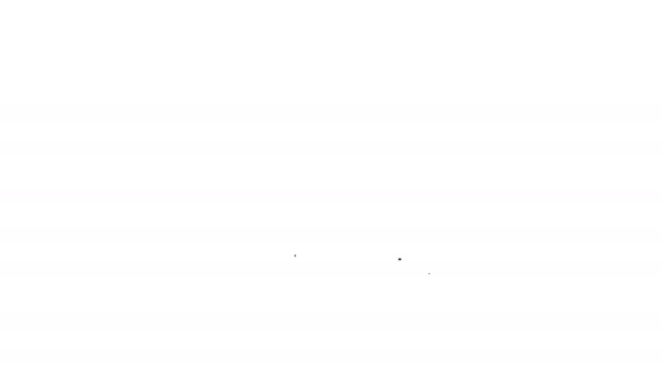 Chariot de restauration rapide noir avec icône de ligne d'auvent sur fond blanc. Kiosque urbain. Animation graphique de mouvement vidéo 4K
 - Séquence, vidéo