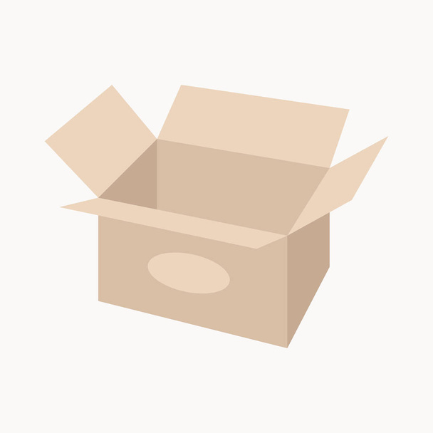 caja de cartón, ilustración vectorial, estilo plano
 - Vector, Imagen