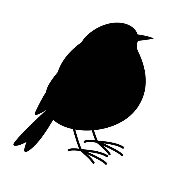 bird plumbeous water redstart,vector illustration,black silhouette - Vector, Image
