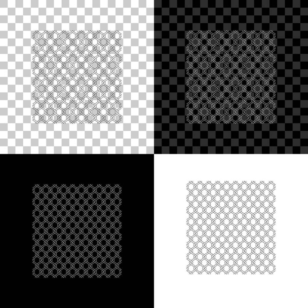 Icona di recinzione a catena isolata su sfondo nero, bianco e trasparente. Modello di rete metallica. Illustrazione vettoriale
 - Vettoriali, immagini