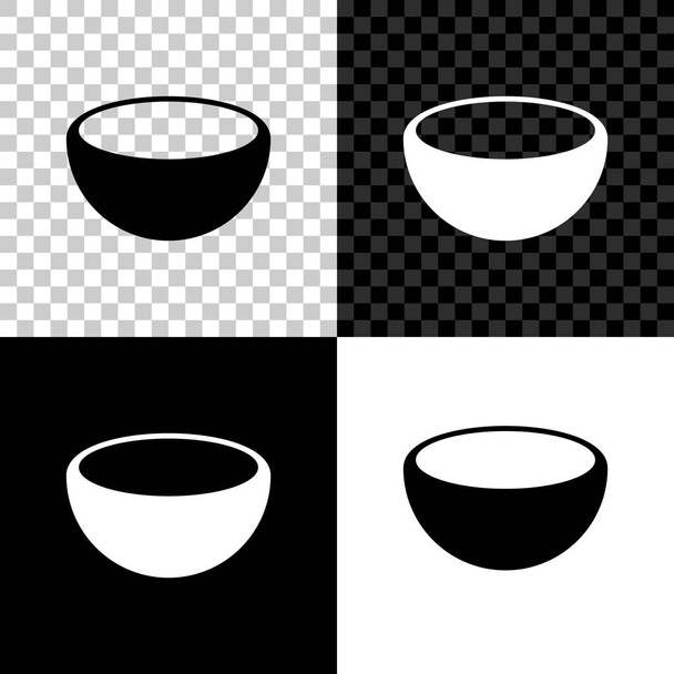 黒、白、透明の背景に隔離されたボウルアイコン。ベクトルイラストレーション - ベクター画像
