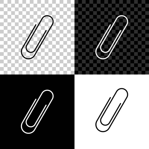 Paper clip icon isolated on black, white and transparent background. Vector Illustration - Vector, Image