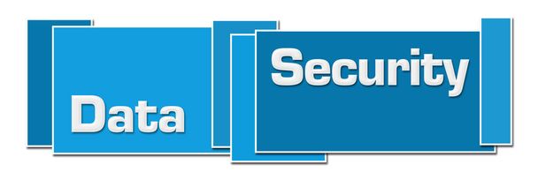 Testo di sicurezza dei dati scritto su sfondo blu. - Foto, immagini