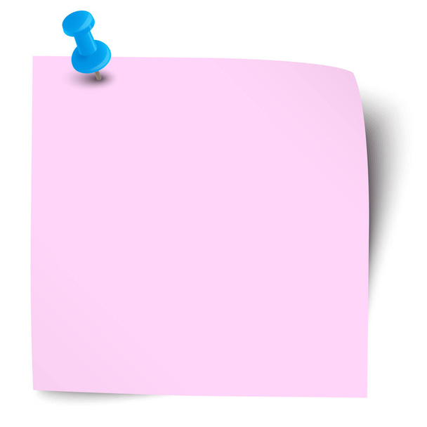 sticky note with pin needle - Vector, Imagen
