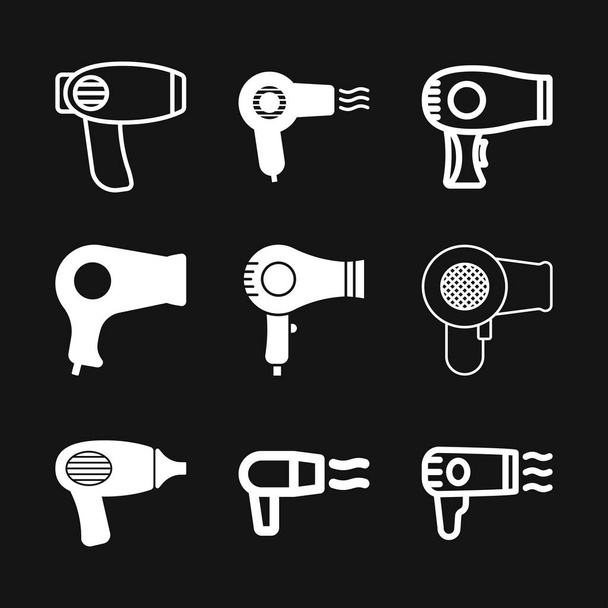 ícone vetor secador de cabelo. Símbolo de secagem de cabelo, símbolo moderno do site UI
 - Vetor, Imagem