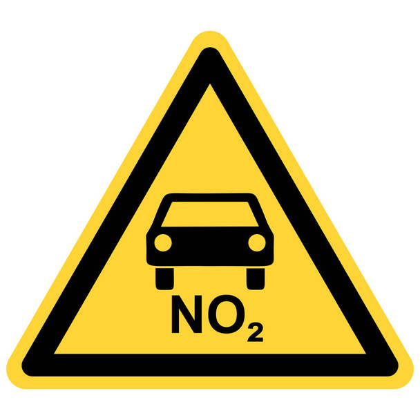 No2車と危険標識 - ベクター画像